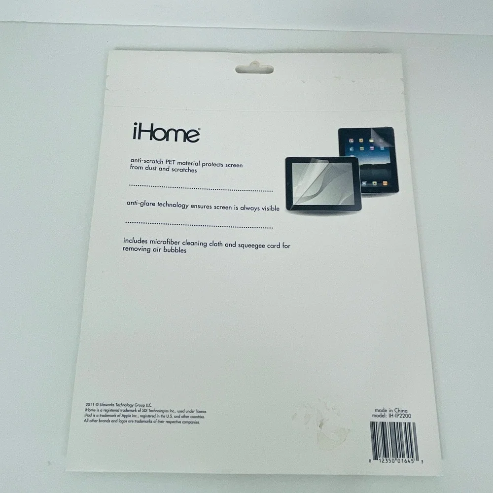 iHome Screen Protector iPad 2 IH-IP2200 Clear Anti-Scratch Anti-Glare NEW